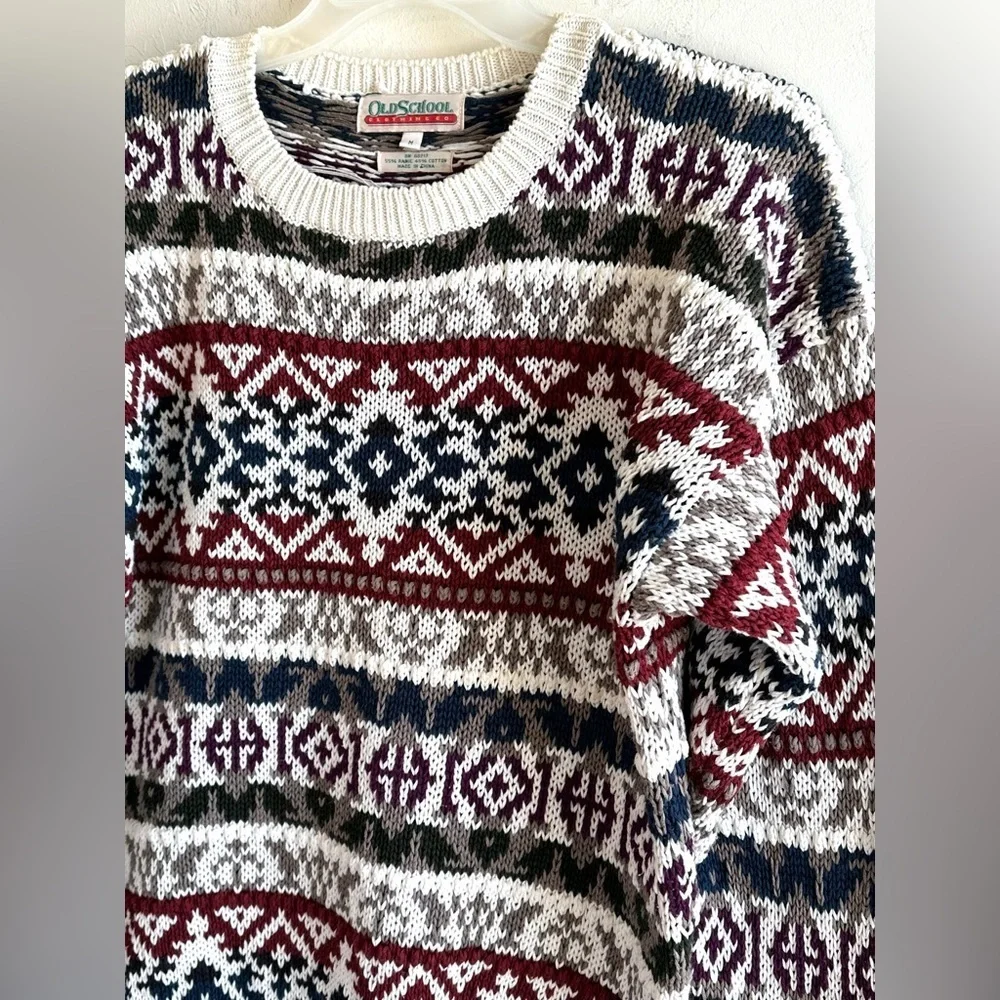 Old School Clothing Co. Vintage Oversized Grandpa Chunky Unisex Sweater Sz M